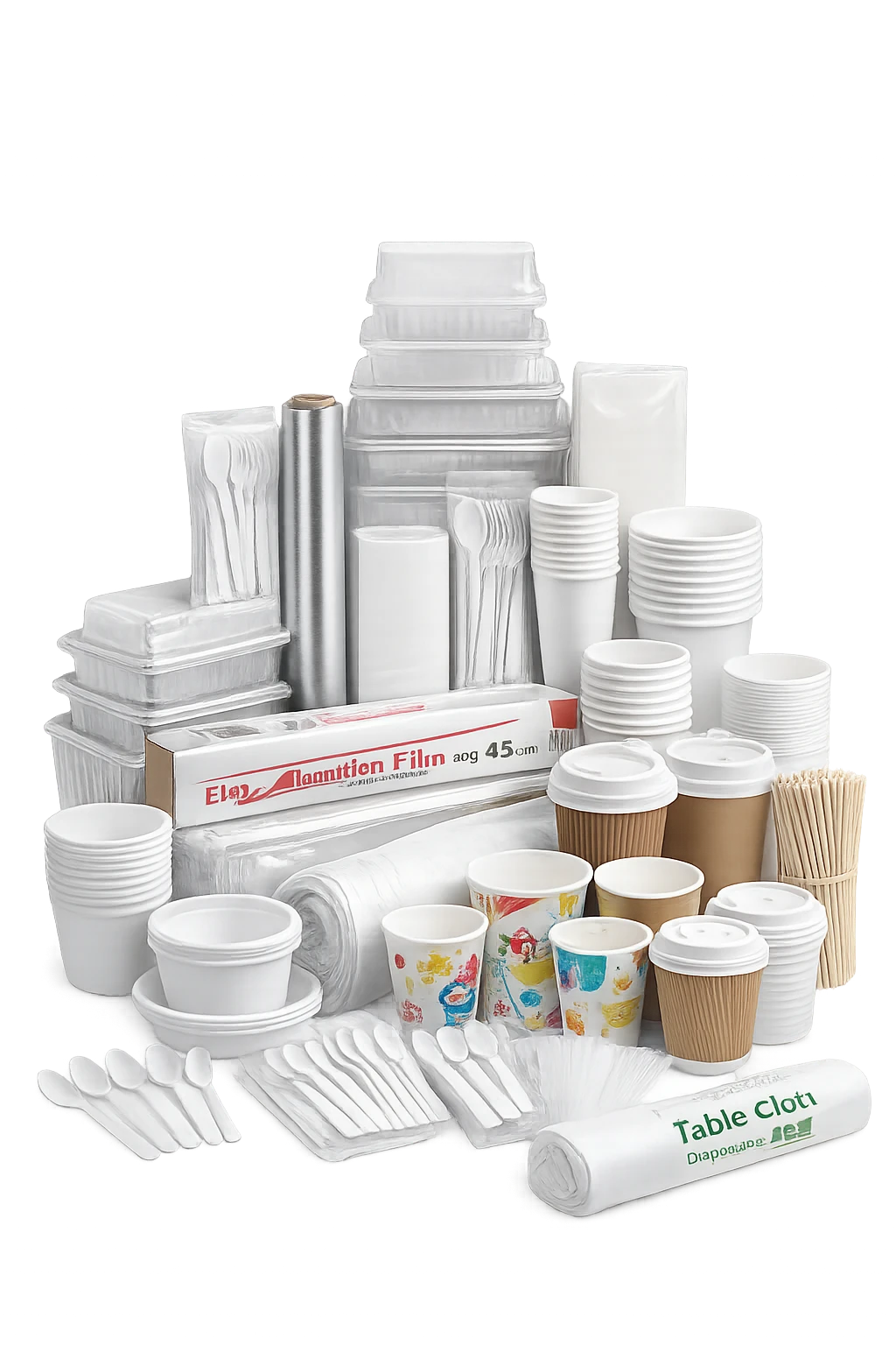 Disposable food packaging and catering supplies